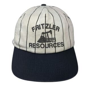 Cobra Caps 5 Panel White One Size Pinstripe Oil Pump Jack Graphic Snapback hat